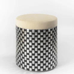 Pouf ottico nero Vesta