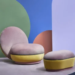 Pouf ovale in tessuto policromo Lepouf di Giuseppe Dicecca #2