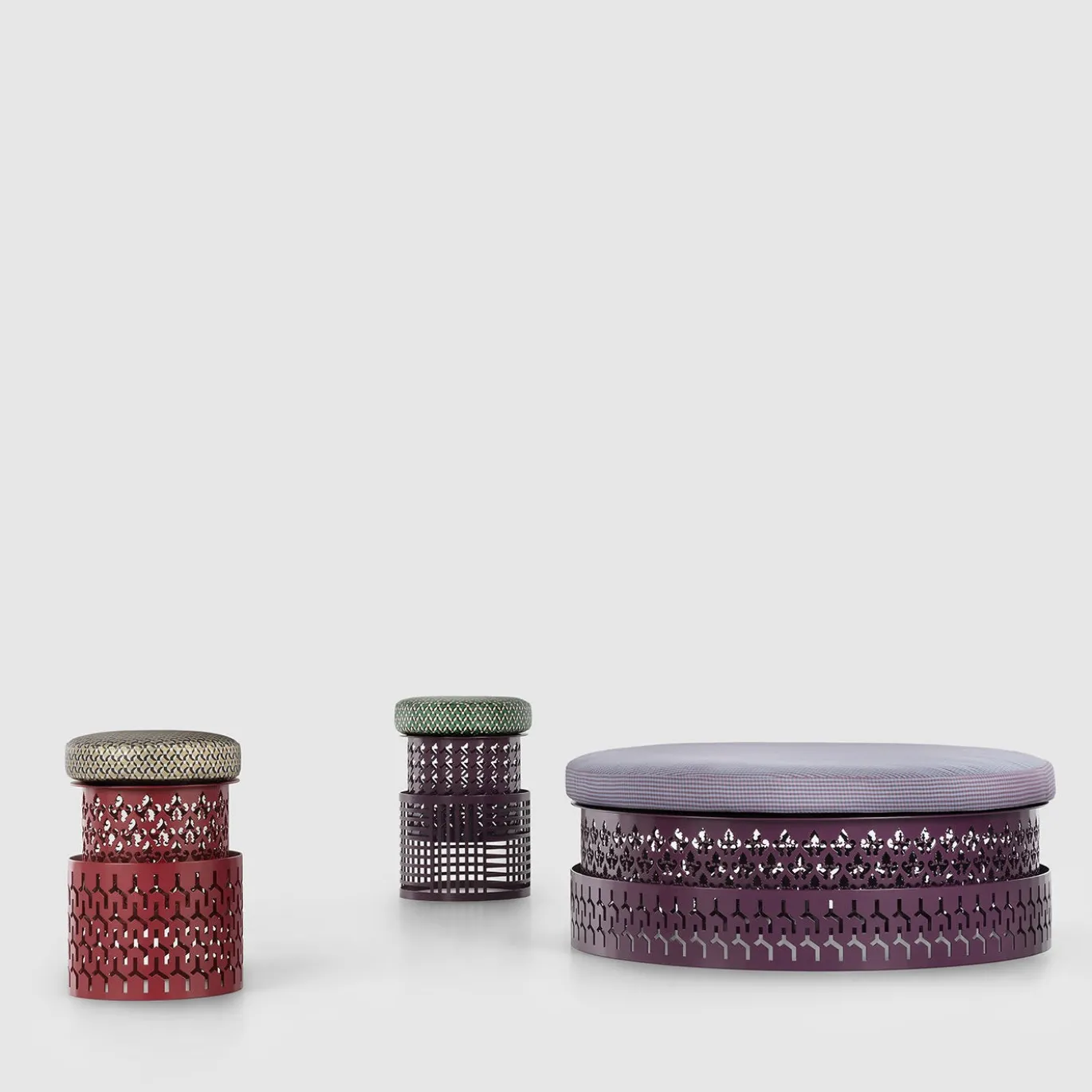 Pouf ovale Trame Purple