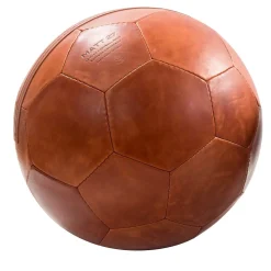 Pouf Pallone da Calcio Piccolo Papaya in Pelle Marrone