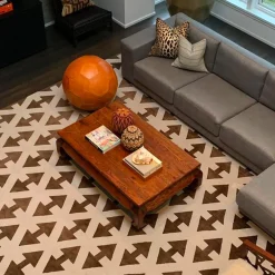 Pouf Pallone da Calcio Piccolo Papaya in Pelle Marrone