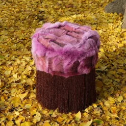 Pouf Patchwork Fuxia #1 di Lorenza Bozzoli