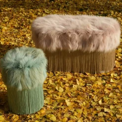 Pouf Patchwork Tiffany verde acqua di Lorenza Bozzoli