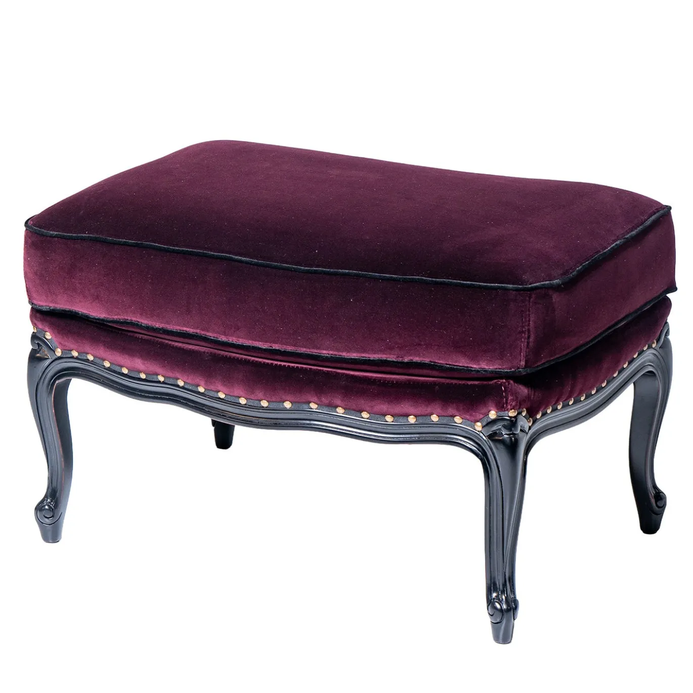 Pouf Pauline in Velluto Bordeaux