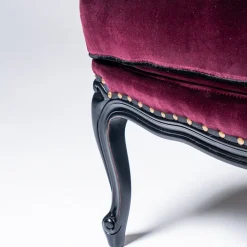 Pouf Pauline in Velluto Bordeaux