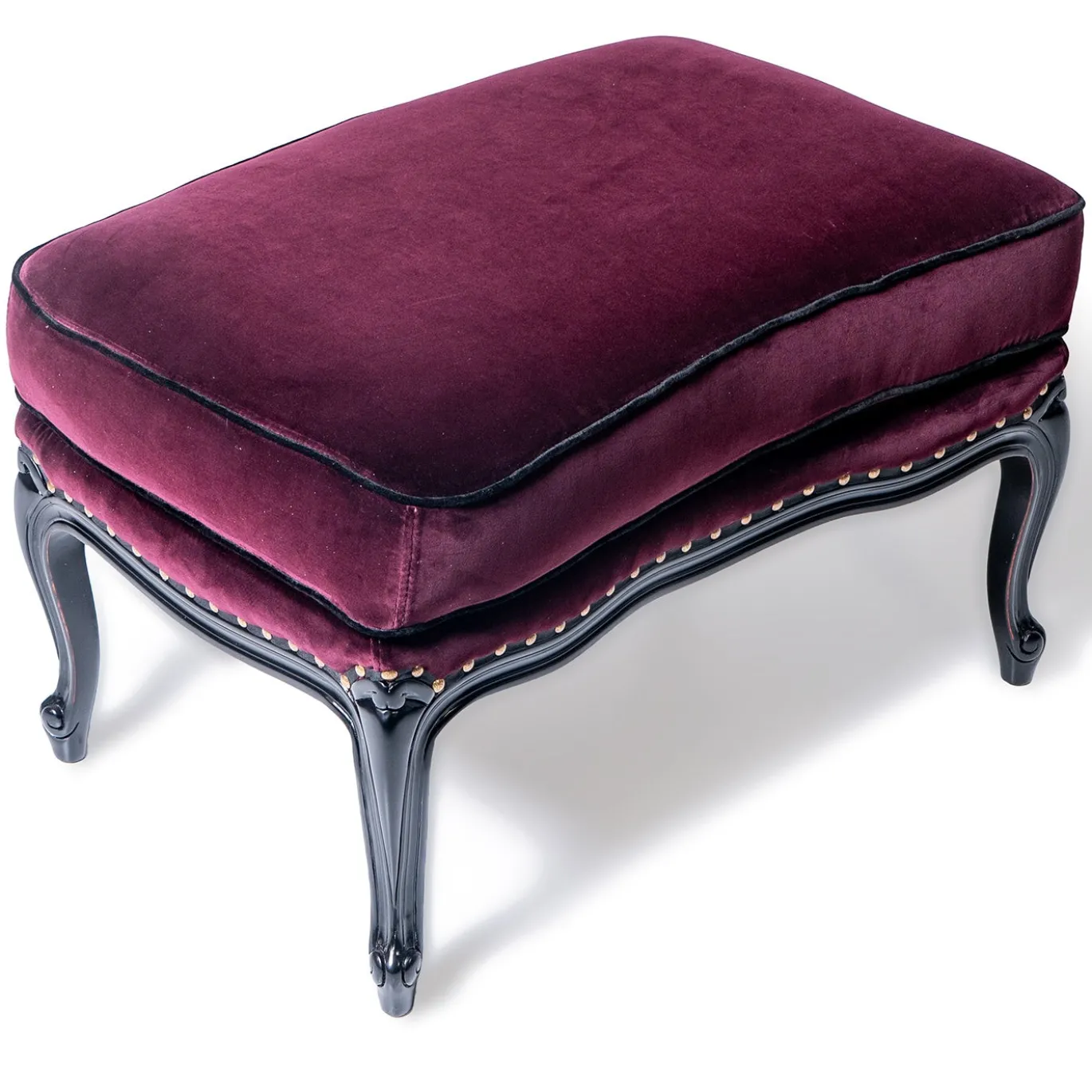 Pouf Pauline in Velluto Bordeaux