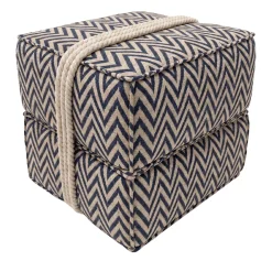 Pouf per esterni Docker in tessuto bublè chenille blu