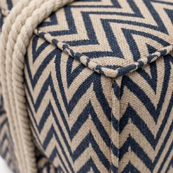 Pouf per esterni Docker in tessuto bublè chenille blu