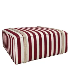 Pouf per esterni quadrato Docker Maxi a righe rosse