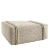 Pouf per esterni quadrato Docker Maxi in tessuto sablé chenille beige