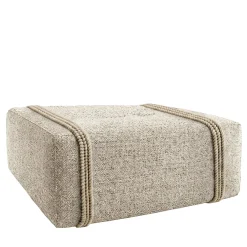 Pouf per esterni quadrato Docker Maxi in tessuto sablé chenille beige