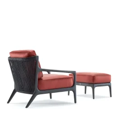 Pouf per sedia occasionale in pelle