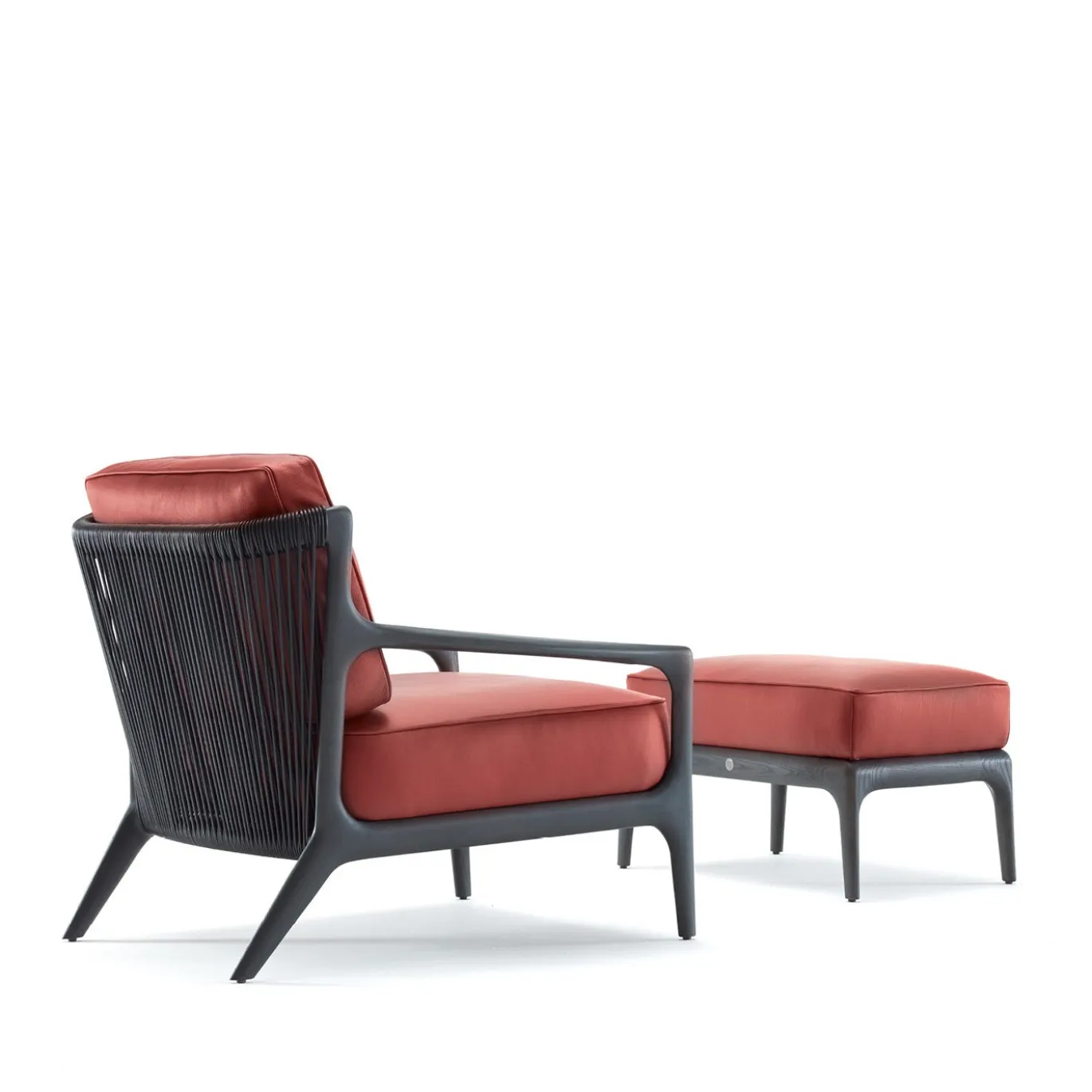 Pouf per sedia occasionale in pelle