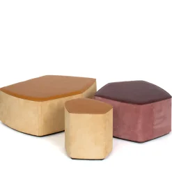 Pouf piccolo in pelle color Suola