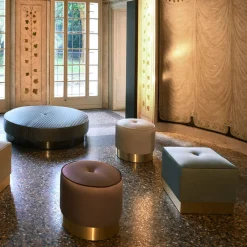 Pouf quadrato Eos Azzurro