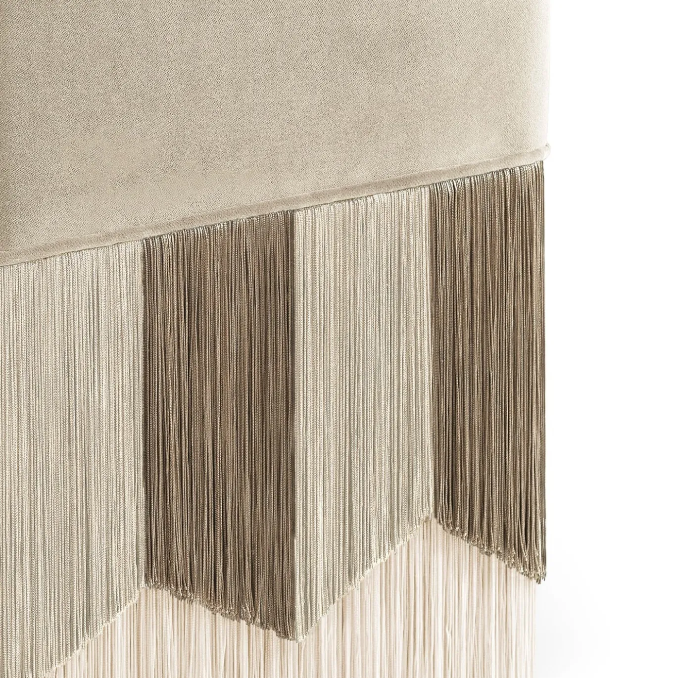 Pouf quadrato Plissé piccolo in velluto beige