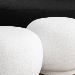 Pouf rotondo bianco Bombo della Collezione Riviera