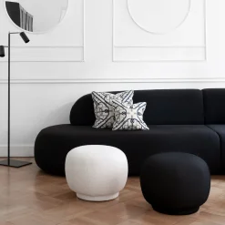 Pouf rotondo bianco Bombo della Collezione Riviera