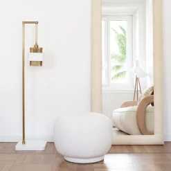 Pouf rotondo bianco Bombo della Collezione Riviera
