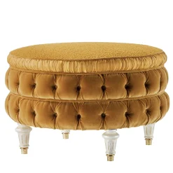 Pouf rotondo con capitonnè