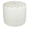 Pouf rotondo Dubai S in pelle bianca