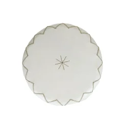 Pouf rotondo Dubai S in pelle bianca