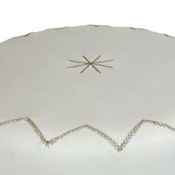 Pouf rotondo Dubai S in pelle bianca