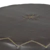 Pouf rotondo Dubai S in pelle marrone scuro