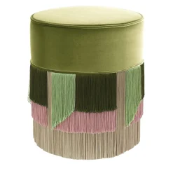 Pouf rotondo Flo geometrico Green Couture