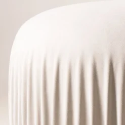 Pouf rotondo Margot bianco panna