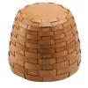 Pouf Rotondo Medio in Pelle Naturale Trama