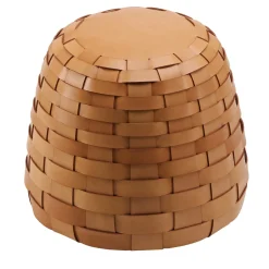 Pouf Rotondo Medio in Pelle Naturale Trama