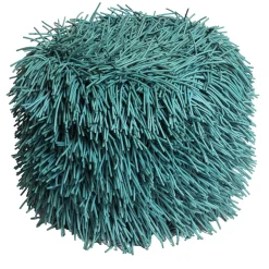 Pouf rotondo Porcupine turchese