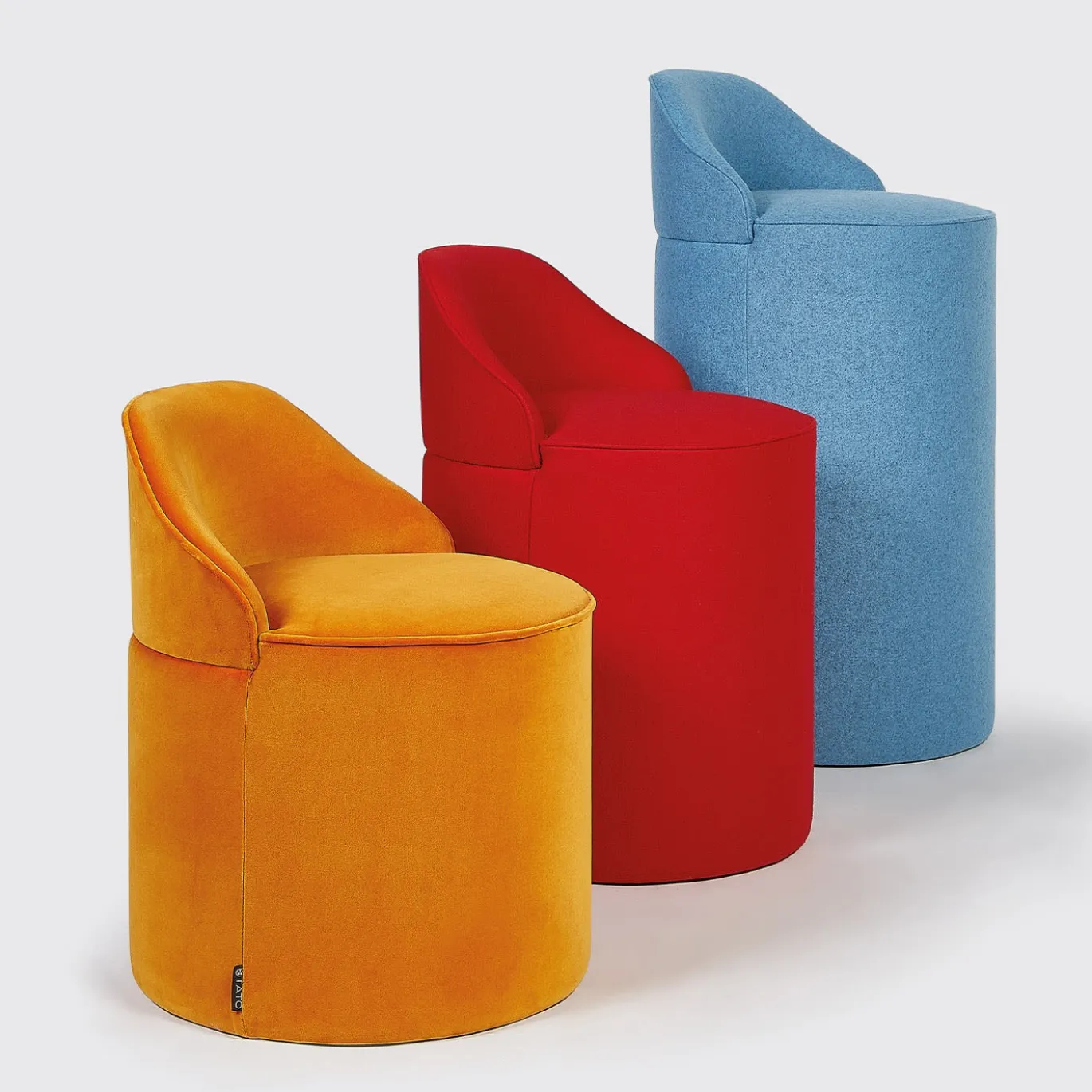 Pouf Sella Alto Azzurro