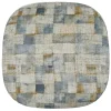 Pouf Squadrato Alicudi con Motivo Geometrico Multicolore