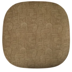 Pouf Squadrato Alicudi Marrone con Motivo Geometrico