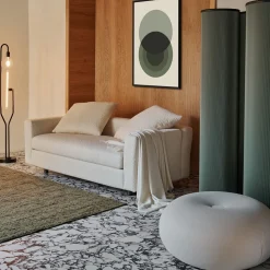 Pouf Tatone in tessuto tecnico bianco