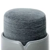 Pouf TETI con base in pelle grigia