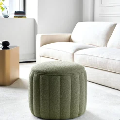 Pouf Togo in tessuto verde