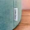 Pouf tondo in velluto verde e azzurro