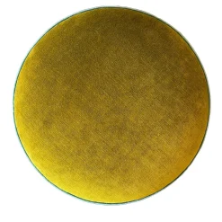 Pouf tondo in velluto verde e azzurro