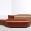 Pouf trapezio arancione Waves con schienale