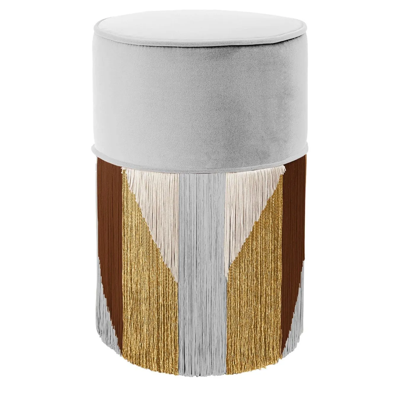 Pouf Tribe grigio chiaro di Lorenza Bozzoli