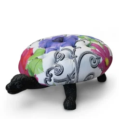 Pouf Turtle White Flower di Carlo Rampazzi