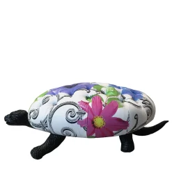 Pouf Turtle White Flower di Carlo Rampazzi