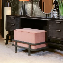 Pouf Vanity Hanami in Velluto Rosa