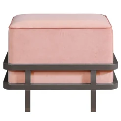 Pouf Vanity Hanami in Velluto Rosa