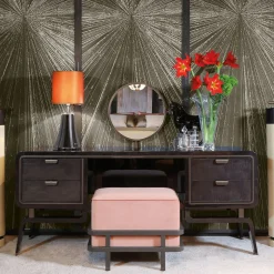 Pouf Vanity Hanami in Velluto Rosa