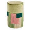 Pouf verde a righe geometriche Couture