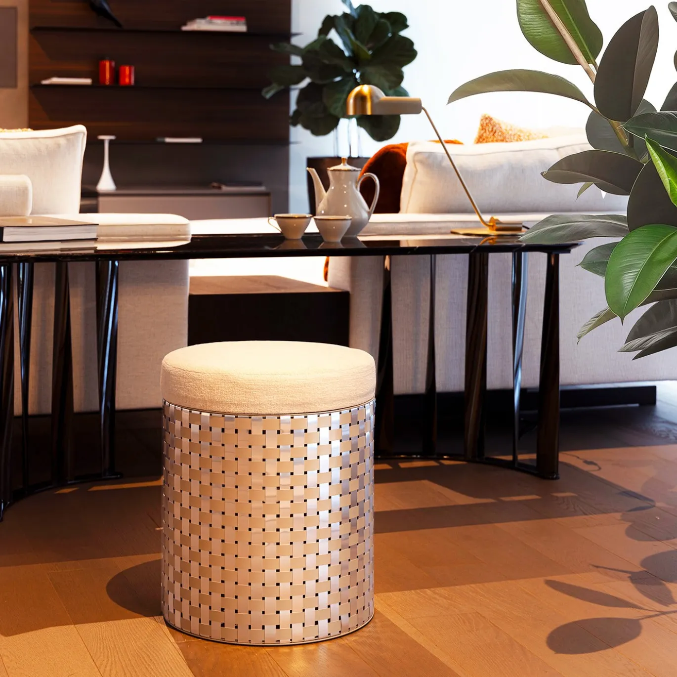 Pouf Vesta Optical Gold